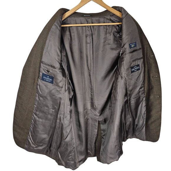 Ermenegildo Zegna Blazer Jacket 15 Milmil 15 Wool 46L Brown Check Ivy League - Picture 13 of 13